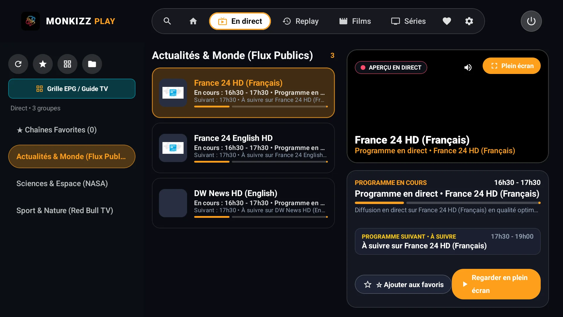 Directs TV et Guide des Programmes